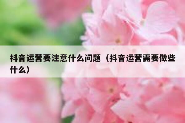 抖音运营要注意什么问题（抖音运营需要做些什么）